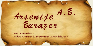 Arsenije Burazer vizit kartica